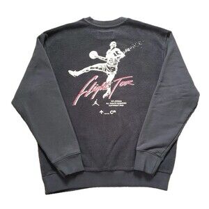 Jordan Flight Tour 2022 Sz Medium Mens Black Terry Double Side Sweatshirt 23